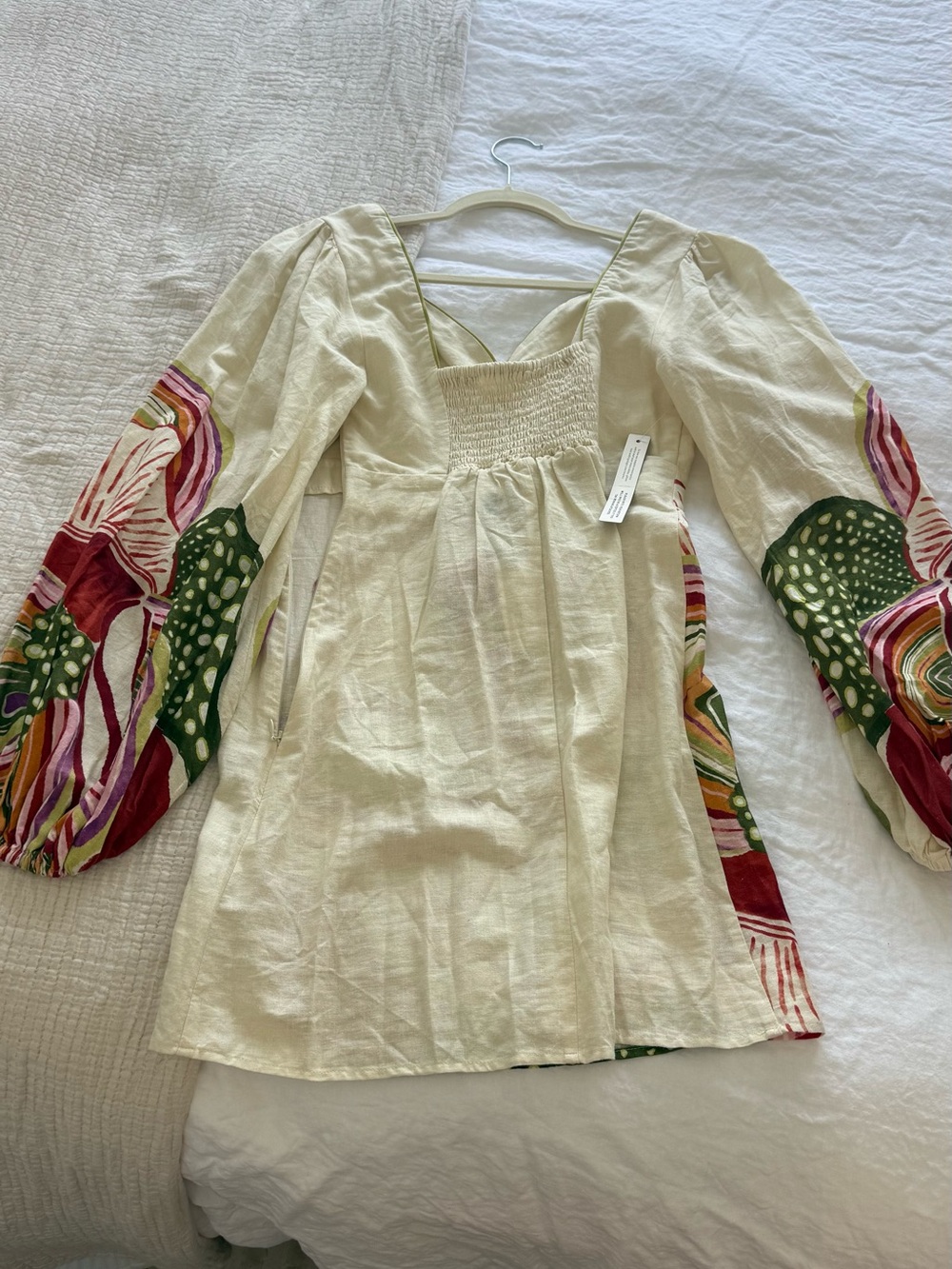 FARM Rio Cream Mini Dress with Multicolor Swirl Print - Picture 3 of 6